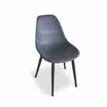 Lot de 4 chaises scandinaves PADAR, métal et résine injectée, gris, Intérieur/extérieur Photo2