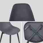 Set van 4 Scandinavische stoelen Padar, metaal en geïnjecteerde hars, grijs, binnen en/of buiten Photo5