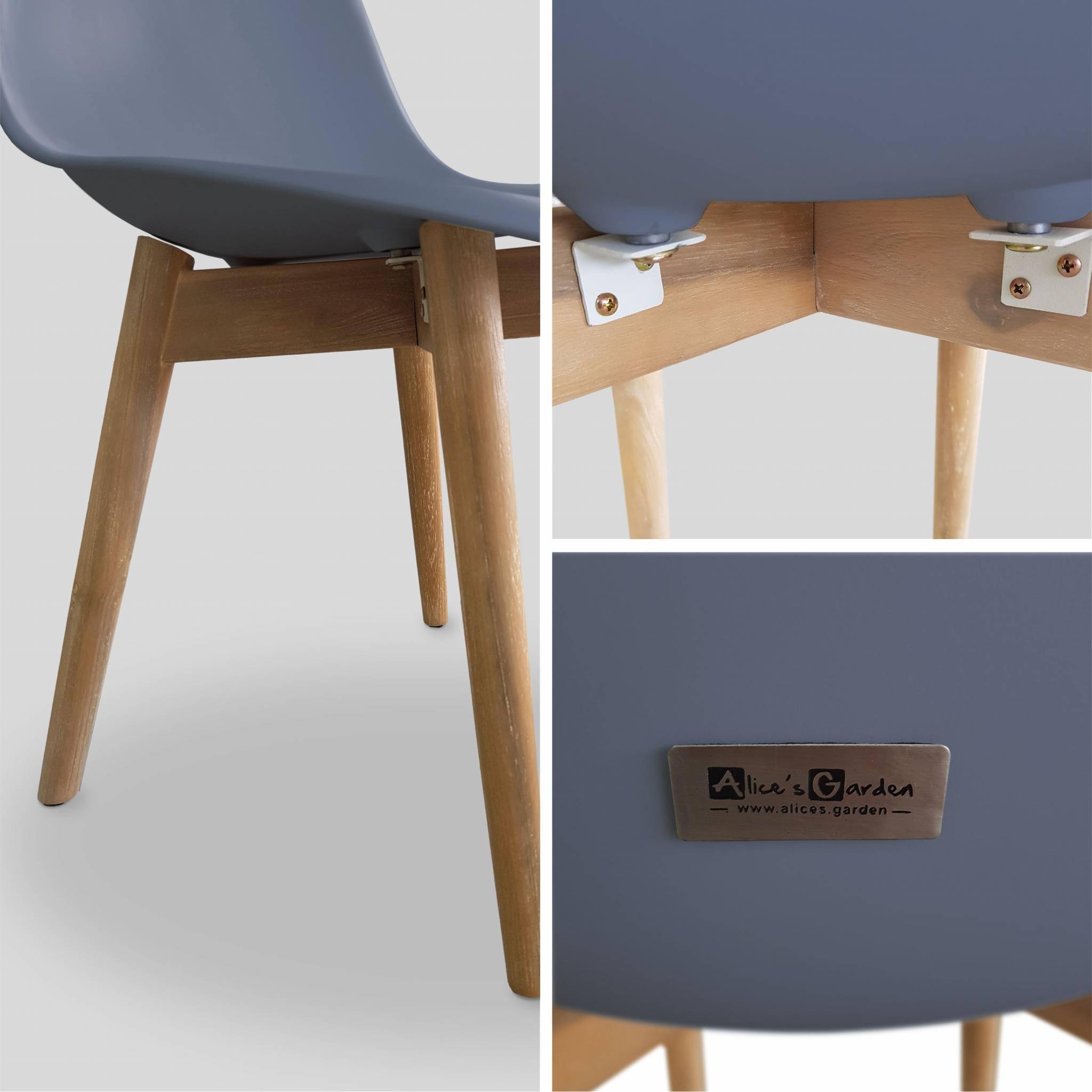 Juego de 2 sillas PENIDA escandinavas, en madera de acacia y resina inyectada de antracita, de interior/exterior,sweeek,Photo4