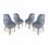 Set van 4 Scandinavische stoelen PENIDA, acacia en geïnjecteerde hars, grijs, binnen en/of buiten | sweeek