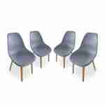 4er Set skandinavische Stühle Penida, aus Akazienholz und anthrazitfarbenem Kunstharz gespritzt, innen/außen Photo1