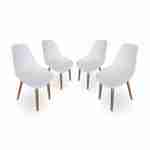 Lot de 4 chaises scandinaves PENIDA, acacia et résine injectée, blanc, Intérieur/extérieur Photo1