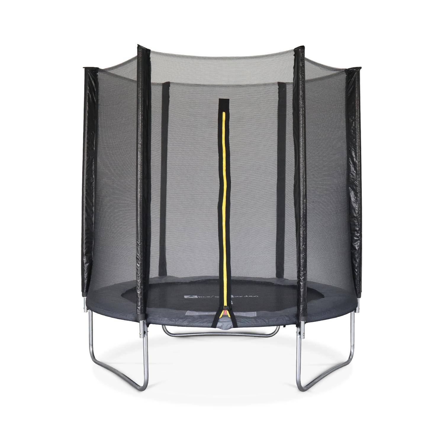 Round trampoline Ø 180cm grey with its protective net - Cassiopée - Garden  trampoline 2m| PRO quality | EU standards.