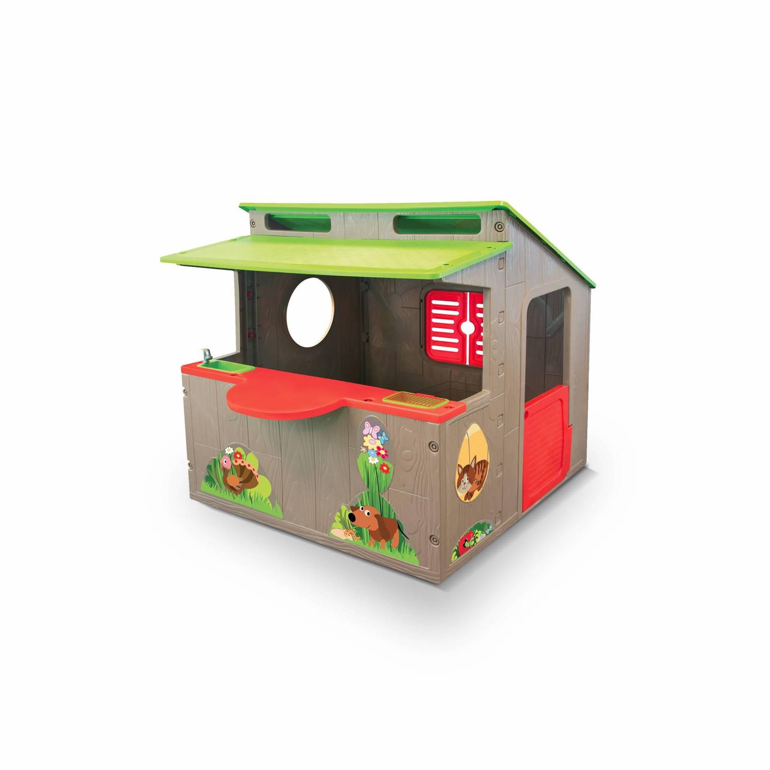 Maisonette com balcão de plástico Arthur - cabina para crianças com autocolantes Photo3