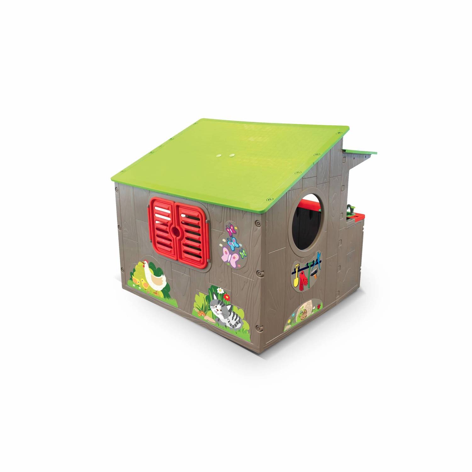 Maisonette com balcão de plástico Arthur - cabina para crianças com autocolantes Photo2