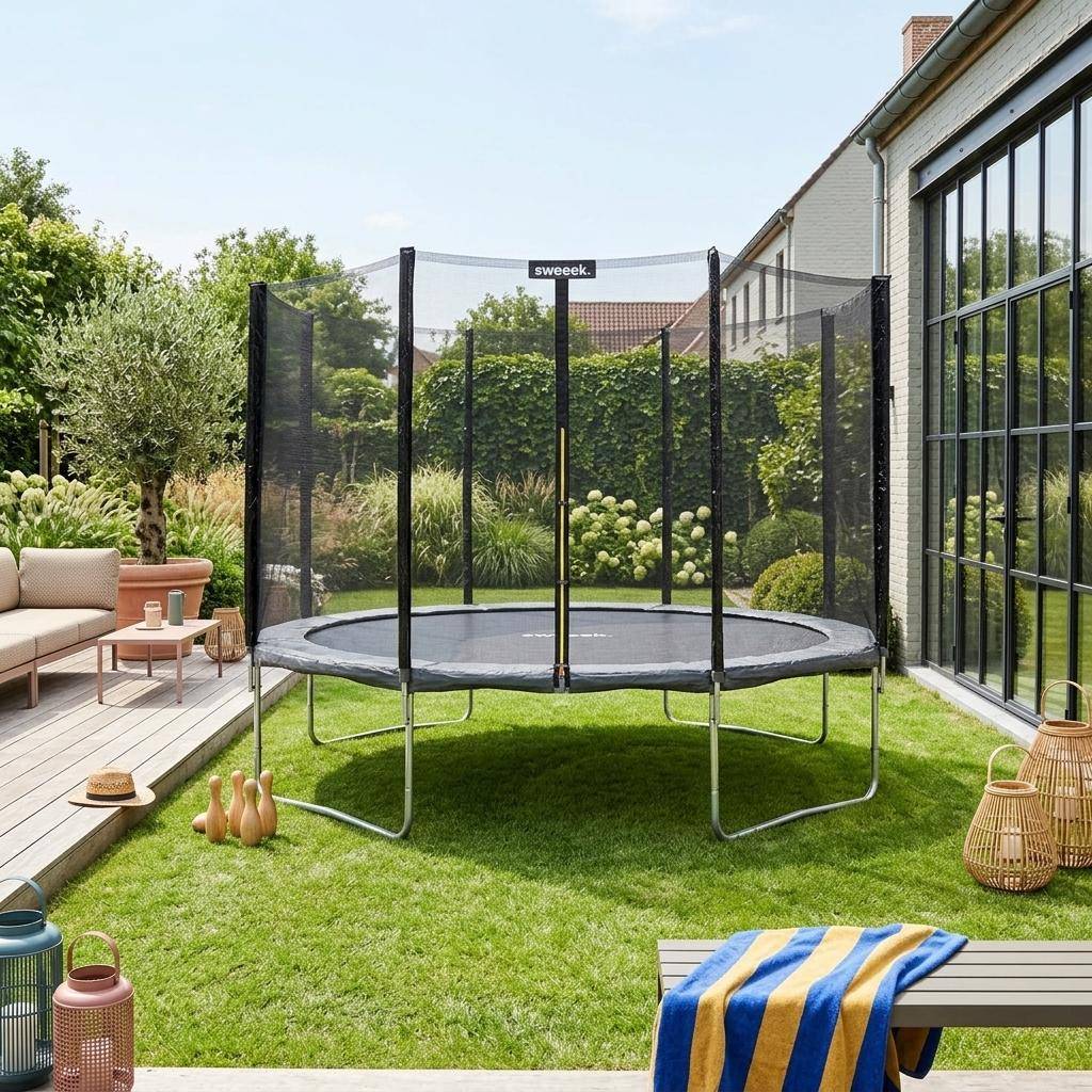 Trampoline Ø 370 cm Saturne avec son filet de sécurité Photo1