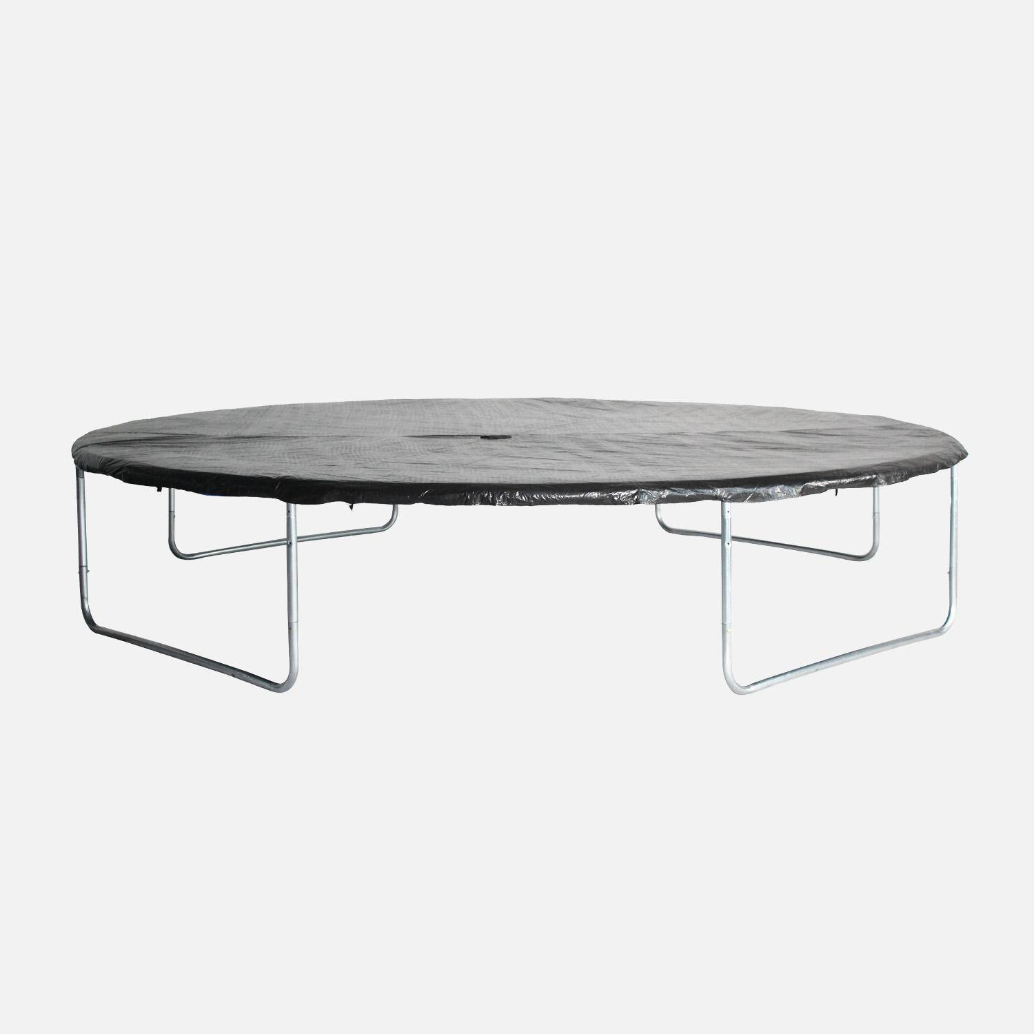 12ft trampoline with safety net, Saturne, Grey, 365x365x80 cm Photo3