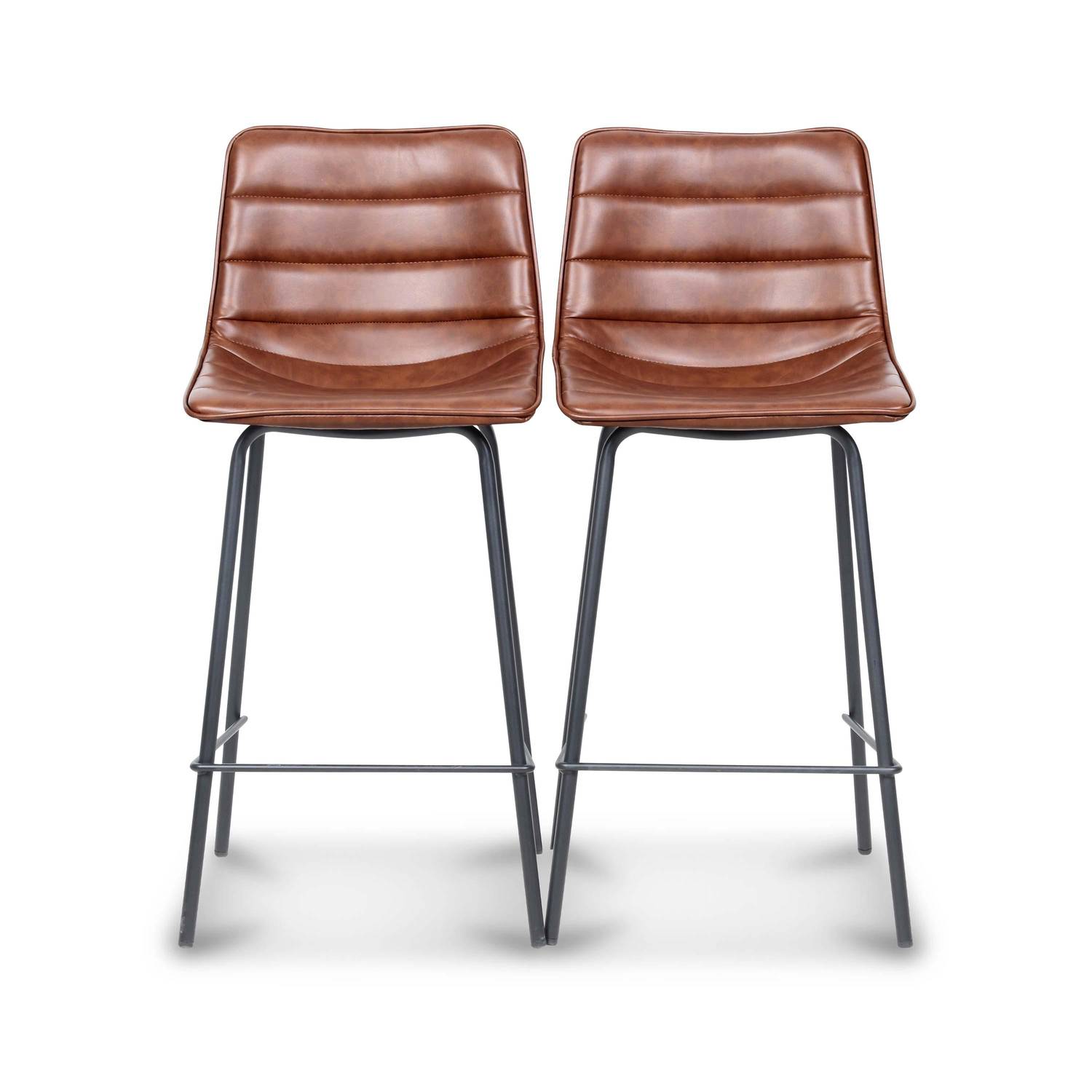 Lot de 2 chaises hautes – Mumbai – tabourets en simili cuir, pieds en métal Photo1