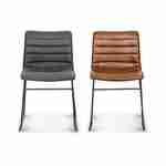 Lot de 4 chaises noires – Mumbai – chaises en simili cuir , pieds en métal, L55x P45 x H78cm Photo5