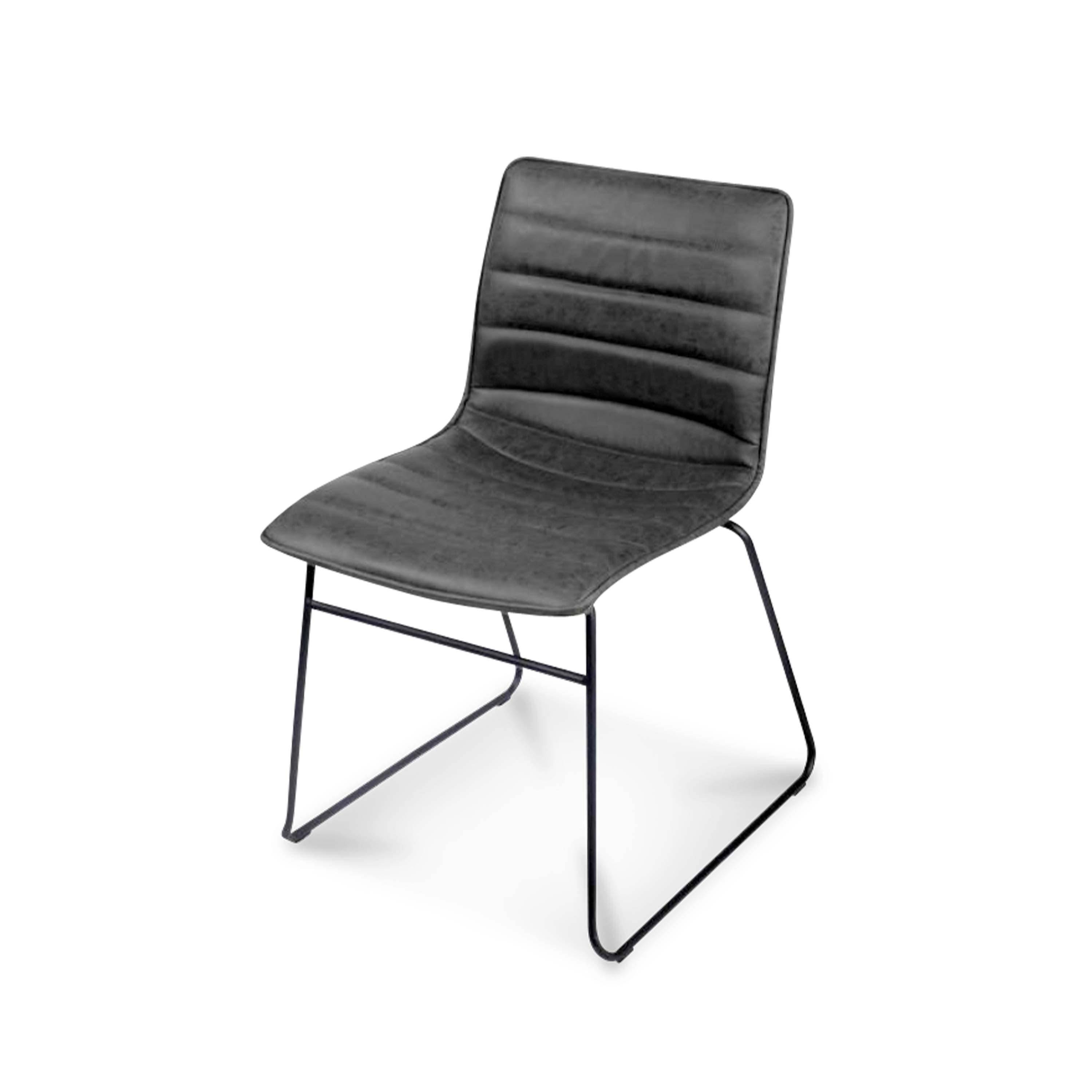 Set van 4 stoelen, kunstleer, metalen poten -  Zwart,sweeek,Photo3