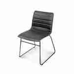 Set van 4 stoelen, kunstleer, metalen poten -  Zwart Photo3