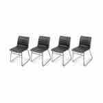 Lot de 4 chaises noires – Mumbai – chaises en simili cuir , pieds en métal, L55x P45 x H78cm Photo2