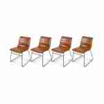 Set van 4 stoelen, kunstleer, metalen poten -  Bruin Photo2