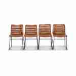 Lot de 4 chaises marron – Mumbai – chaises en simili cuir , pieds en métal, L55x P45 x H78cm Photo1