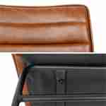 Lot de 4 chaises marron – Mumbai – chaises en simili cuir , pieds en métal, L55x P45 x H78cm Photo4