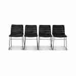 Set van 4 velours stoelen met metalen poten - Zwart Photo4