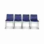Set van 4 velours stoelen met metalen poten - Blauw Photo3