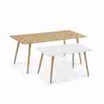 Conjunto de 2 mesas de centro em madeira, 110x50x45,5cm y 70x40x39cm, base em madeira maciça de eucalipto, desenho escandinavo , com detalhes na cor branca  - ETNIK Photo1