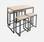 Rechteckiger Stehtisch LOFT mit 4 Barhockern, Stahl und Holzdekor, leicht zu verstauen, Modernes Design | sweeek