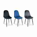 Lot de 4 chaises – Bombay – chaises en velours, pieds en métal, vintage, confortable, design, piétement en acier, L44x P53 x H88cmn noires Photo4