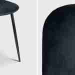 Set van 4 stoelen - Bombay - velours stoelen, metalen poten, vintage, comfortabel, design, stalen onderstel, B44xD53 x H88cmn - Zwart Photo3