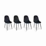Lot de 4 chaises – Bombay – chaises en velours, pieds en métal, vintage, confortable, design, piétement en acier, L44x P53 x H88cmn noires Photo1