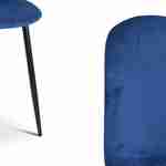 Lot de 4 chaises – Bombay – chaises en velours, pieds en métal, vintage, confortable, design, piétement en acier, L44x P53 x H88cmn bleues Photo5