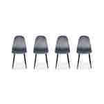 Lot de 4 chaises – Bombay – chaises en velours, pieds en métal, vintage, confortable, design, piétement en acier, L44x P53 x H88cmn grises foncées Photo3