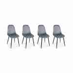 4er-Set Stühle – Bombay – Samtstühle, Dunkelgrau, Metallbeine, Vintage, bequem, Design, Stahlrahmen, B44x T53 x H88cm Photo2