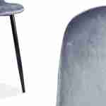 Set van 4 stoelen - Bombay - velours stoelen, metalen poten, vintage, comfortabel, design, stalen onderstel, B44xD53 x H88cmn - Donkergrijs Photo5