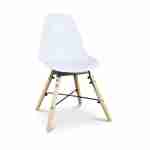 Lot de 4 chaises blanches pour enfants, bois hêtre, L30.5x P36 x H56cm, CHARLIE Photo3