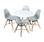 Runder Tisch und 4 graue Stühle im skandinavischen Stil für Kinder CHARLIE - Buche, grau und weiß, Ø 60 x H48 cm | sweeek