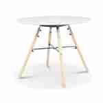 Runder Tisch und 4 graue Stühle im skandinavischen Stil für Kinder CHARLIE - Buche, grau und weiß, Ø 60 x H48 cm Photo2