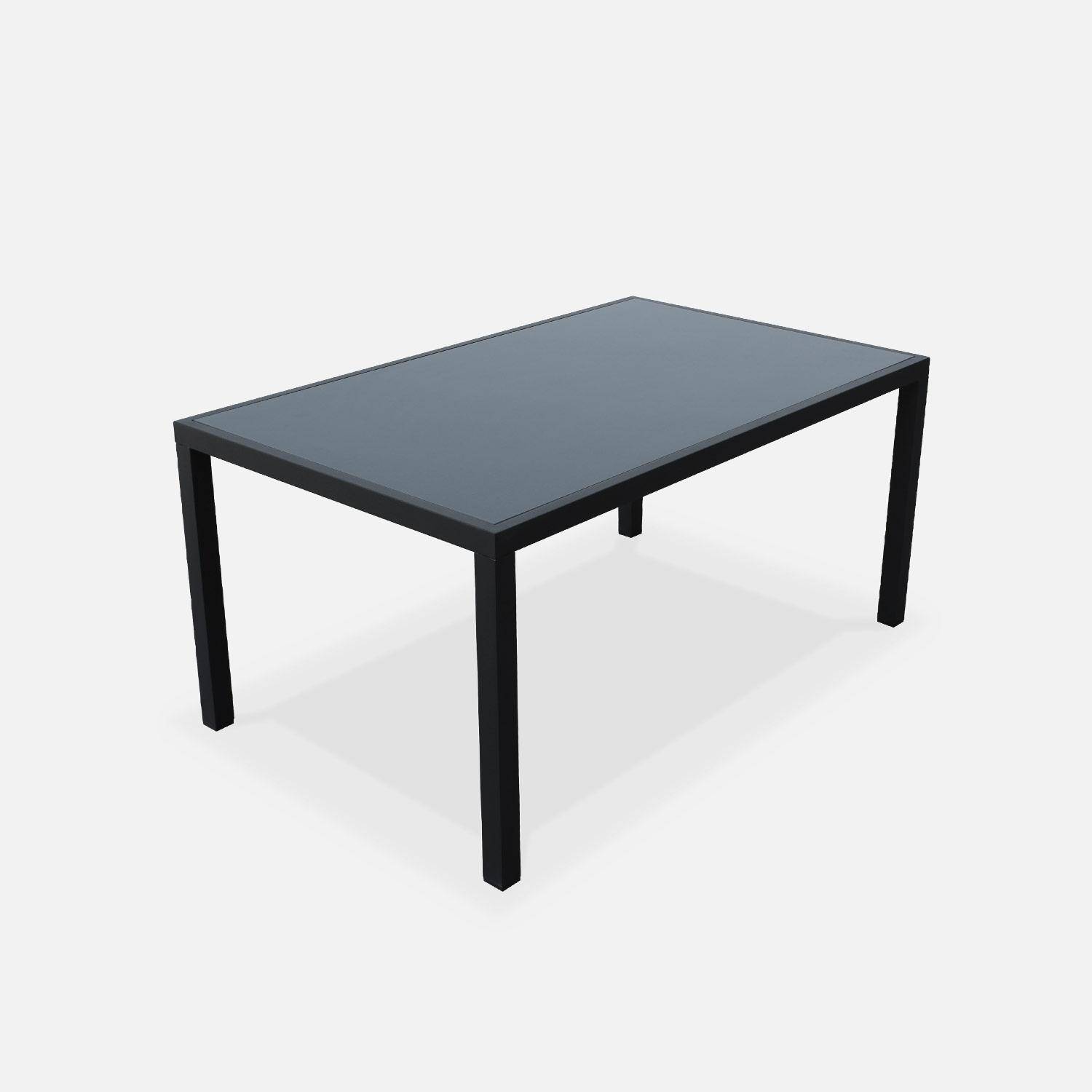Ensemble Capua, 1 table 150cm et 6 fauteuils en aluminium et textilène Photo5