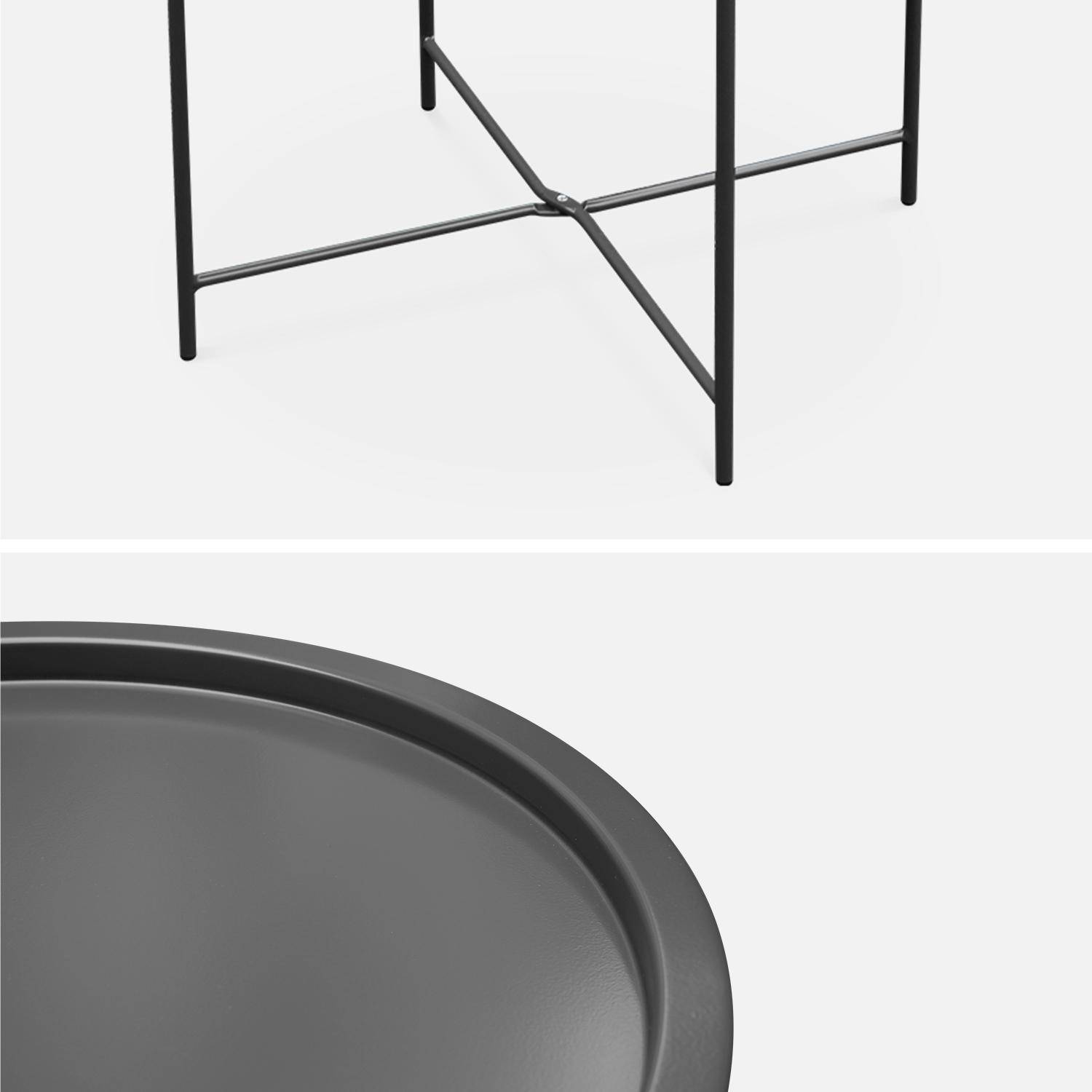 Table basse ronde – Alexia gris anthracite – Table d'appoint ronde Ø46cm, acier thermolaqué. Photo2
