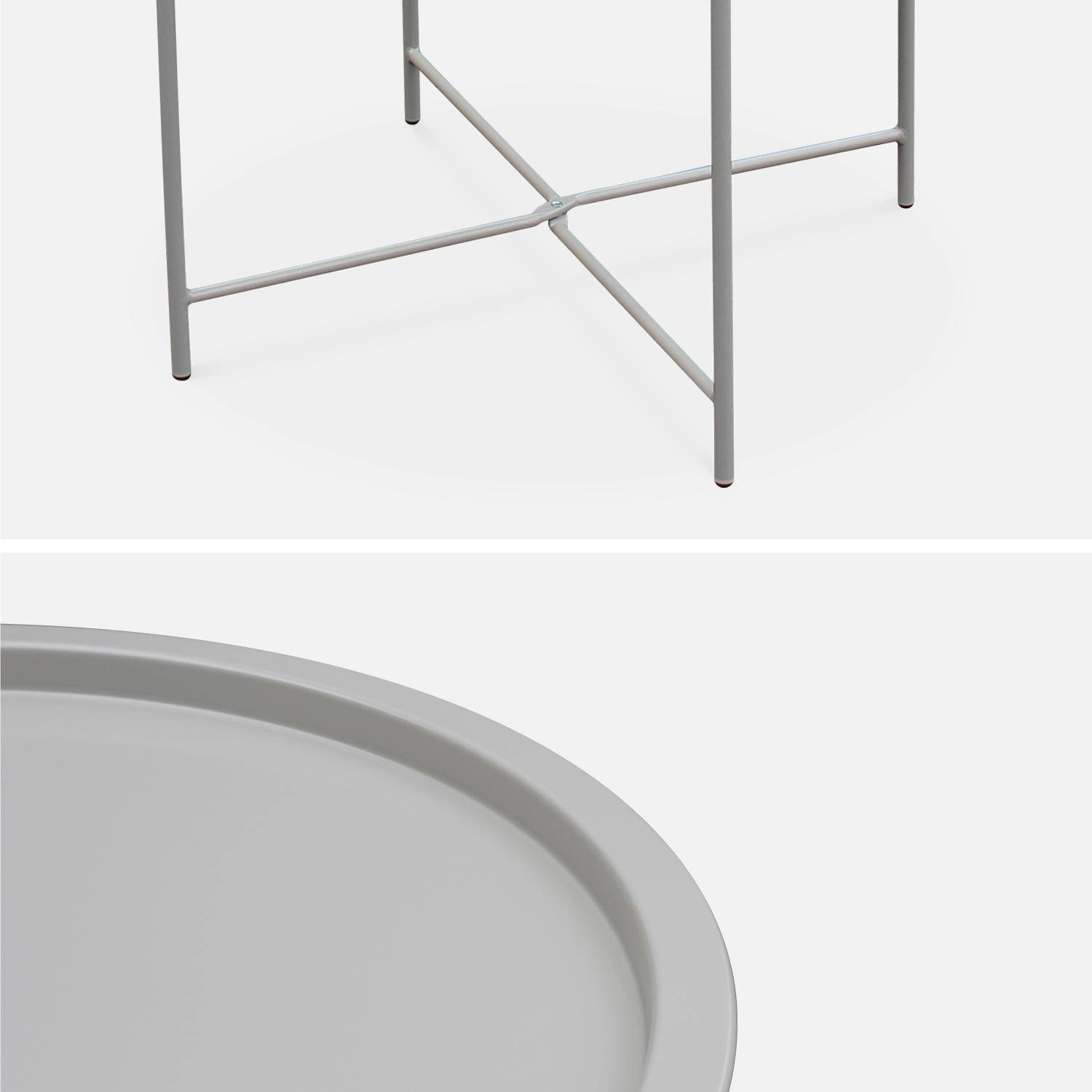 Table basse ronde – Alexia gris taupe – Table d'appoint ronde Ø46cm, acier thermolaqué Photo3