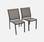 Lot de 2 chaises en aluminium et textilène empilables