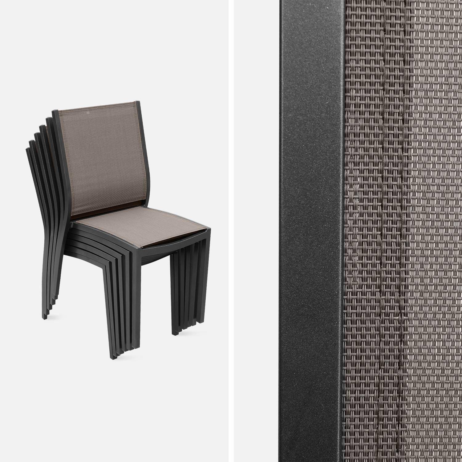 Coppia di sedie Orlando Antracite/ Grigio scuro | In alluminio antracite e textilene colore grigio scuro, impilabili Photo2