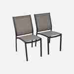 Coppia di sedie Orlando Antracite/ Grigio scuro | In alluminio antracite e textilene colore grigio scuro, impilabili Photo1