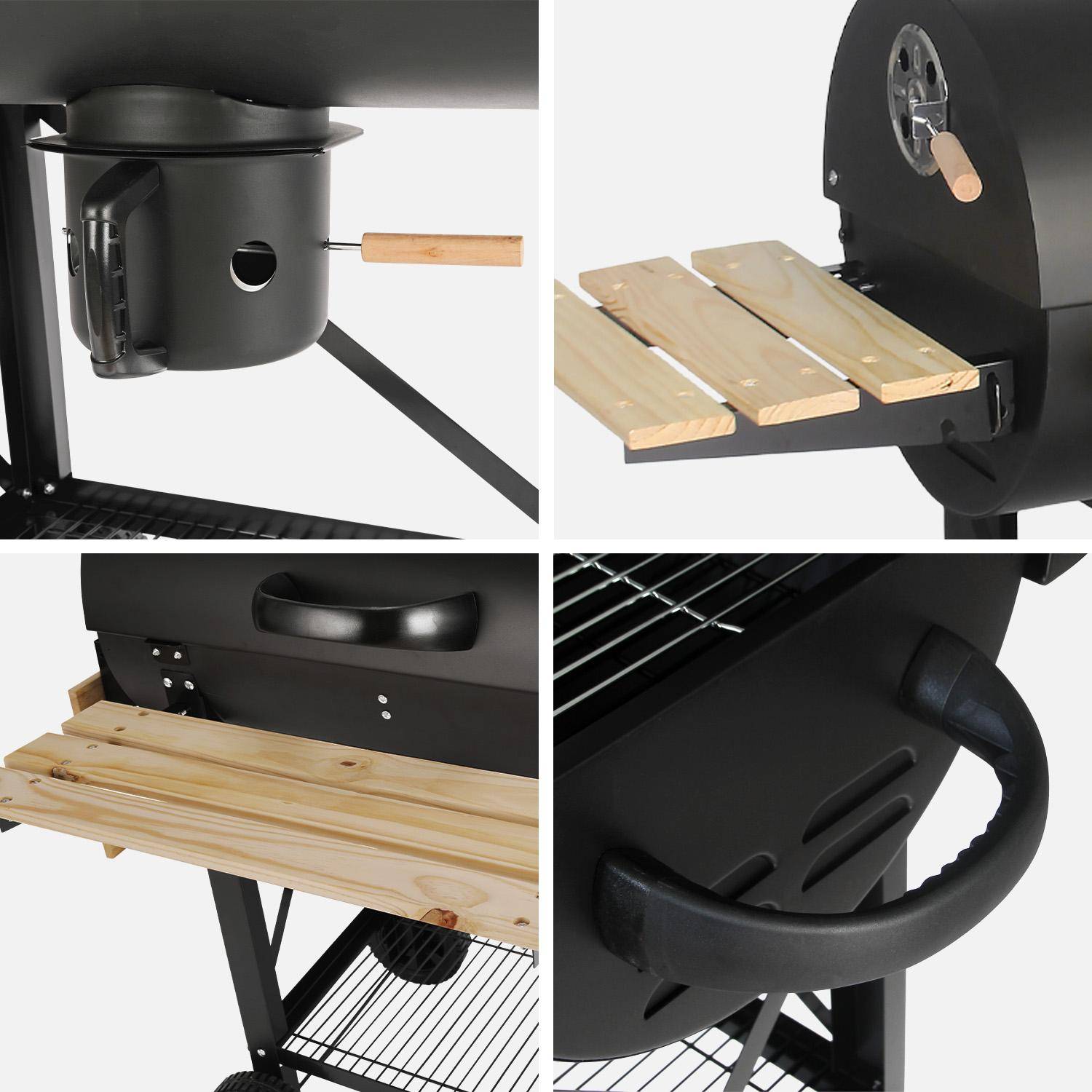 Houtskool barbecue Serge american smoker, met asbak - zwart,sweeek,Photo6
