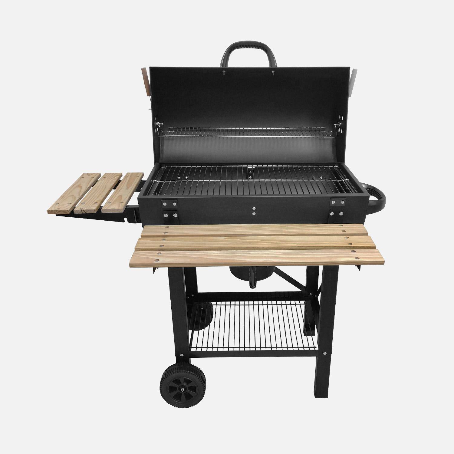 Houtskool barbecue american smoker type, met asbak. Photo3