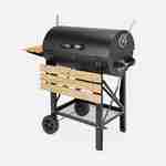 Barbecue américain charbon de bois - Serge noir - Smoker américain avec aérateurs, récupérateur de cendres, fumoir Photo2