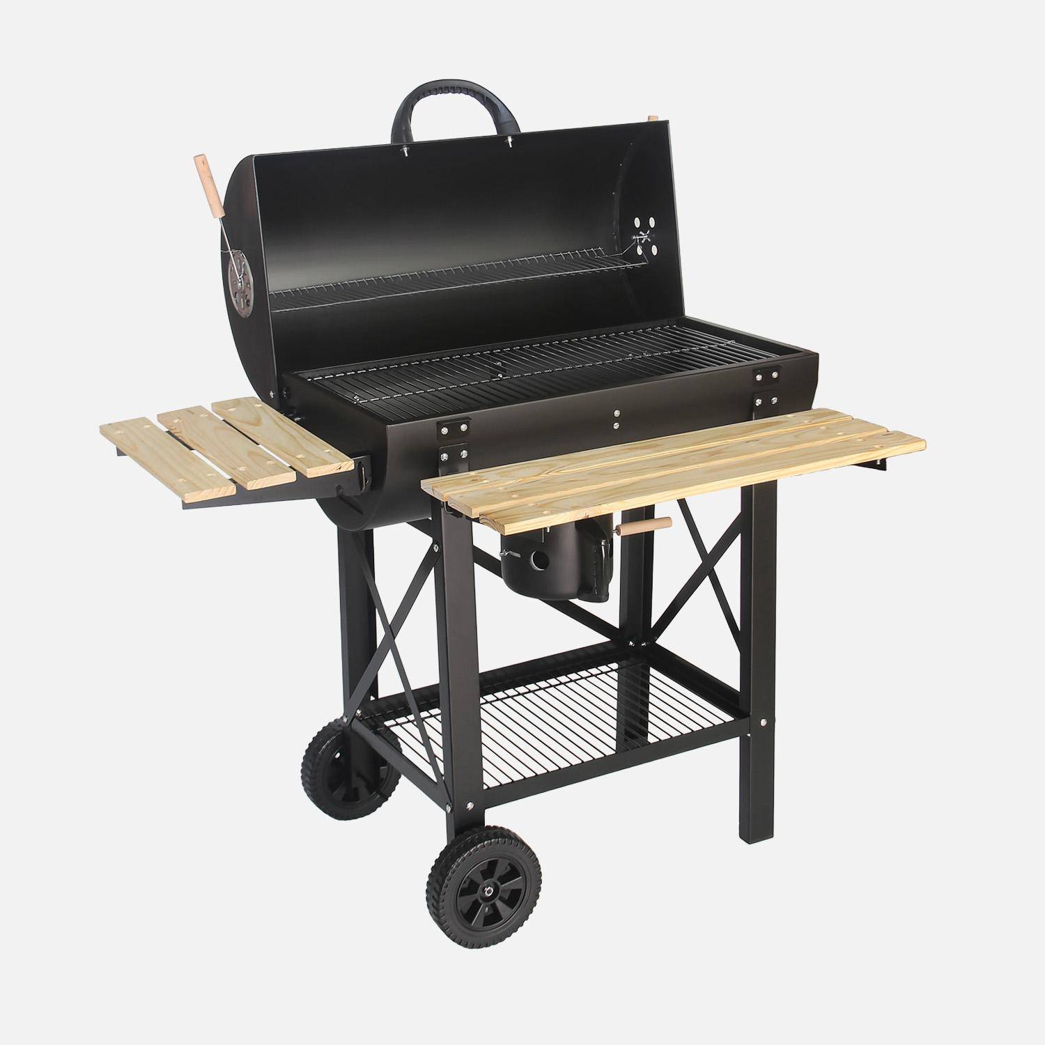 Houtskool barbecue american smoker type, met asbak.,sweeek,Photo2