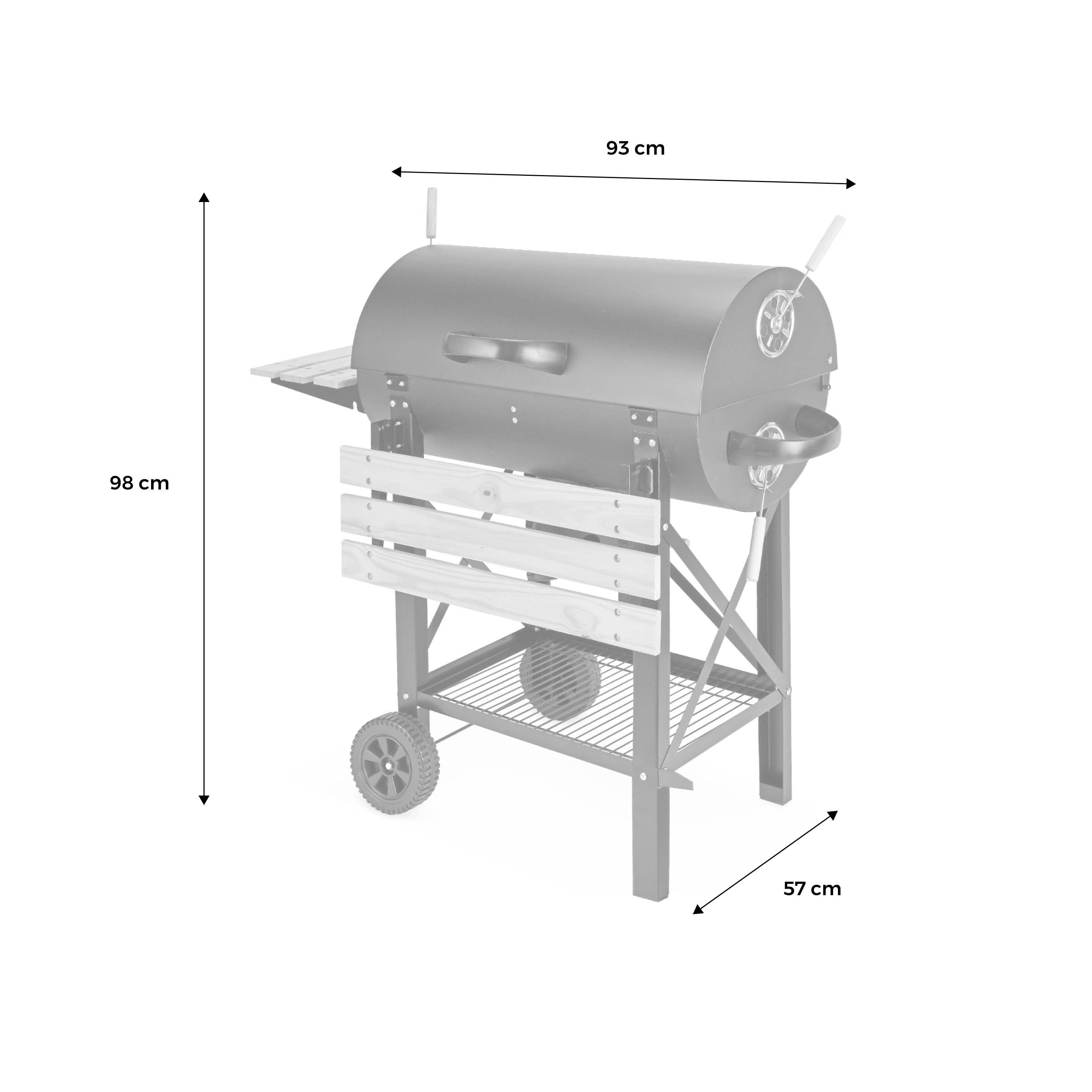 Barbacoa de carbón, Serge, Negro, 114x35x79 cm Photo3