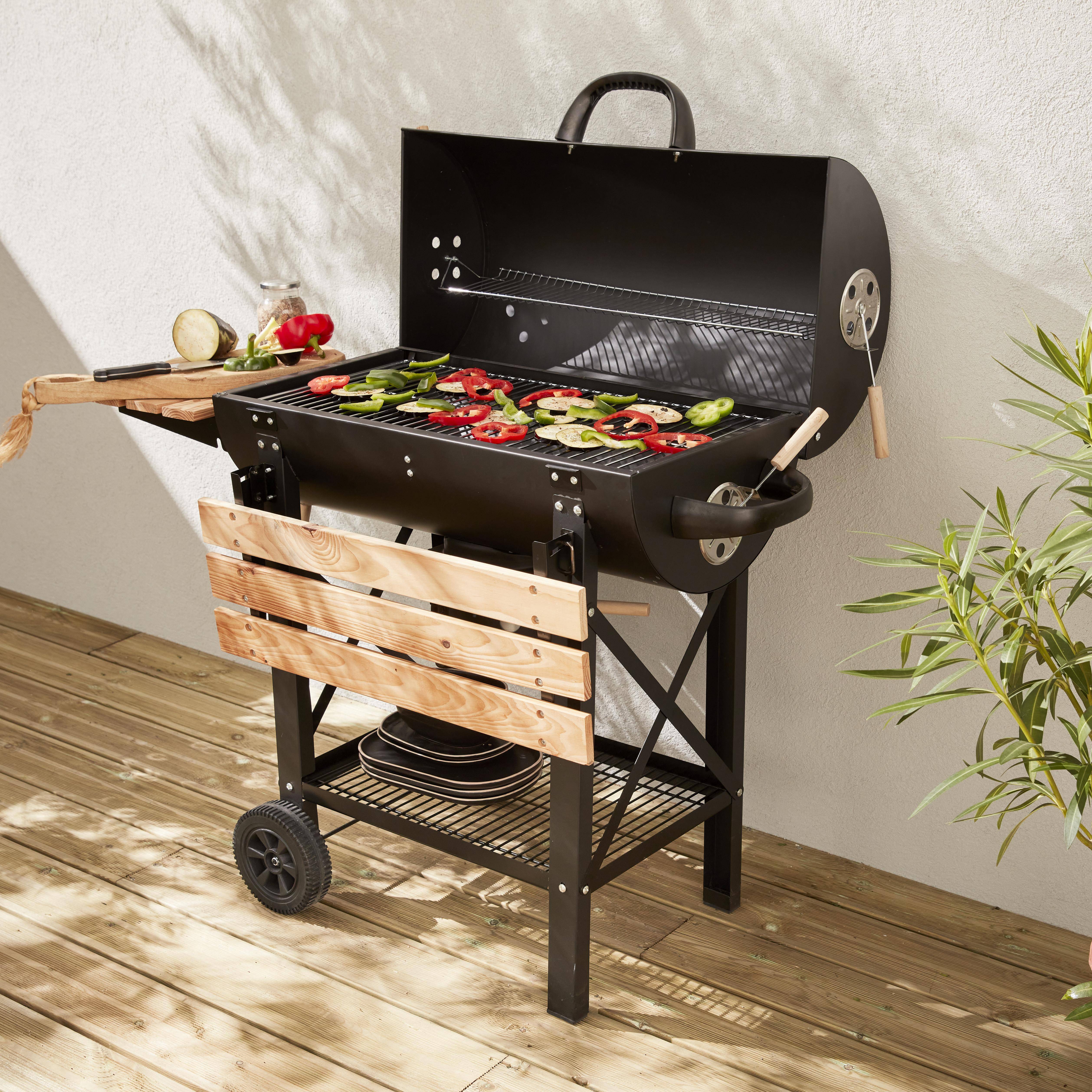 Barbacoa de carbón, Serge, Negro, 115x75x122 cm Photo1