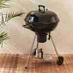 Barbecue charbon de bois Ø57cm - Georges - Noir émaillé, barbecue avec aérateurs, émaillé, fumoir, récupérateur de cendres Photo1