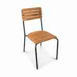 Gartenmöbel-Set aus Holz und Metall 180x90cm - Lima - Rechteckiger Tisch aus Akazie und Metall mit 4 Stühlen und 2 stapelbaren Sesseln Photo7