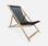 ligstoel Lille - 103x56x76.5cm - Beukenhout en textiel - Zwart/grijs | sweeek