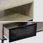 Tavolino in legno e metallo 100x50x36cm - Brooklyn - 1 cassetto e 1 vano portaoggetti  Photo6