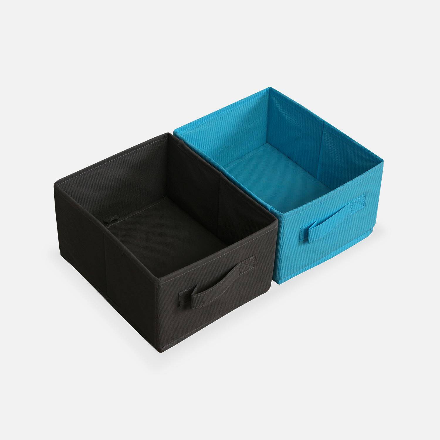 Storage combination with 9 boxes for kids toy, 65x30x59.5cm - Camille - Grey and Blue Photo6
